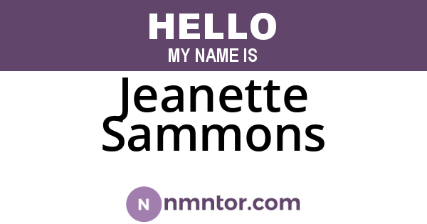 Jeanette Sammons