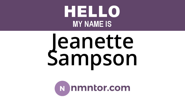 Jeanette Sampson