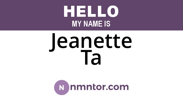 Jeanette Ta
