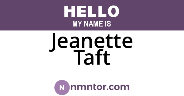 Jeanette Taft