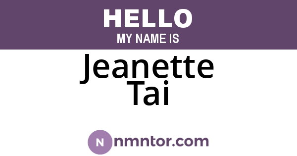 Jeanette Tai