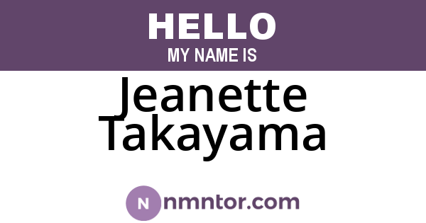 Jeanette Takayama