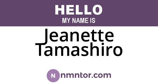 Jeanette Tamashiro
