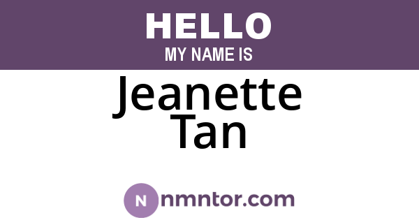 Jeanette Tan