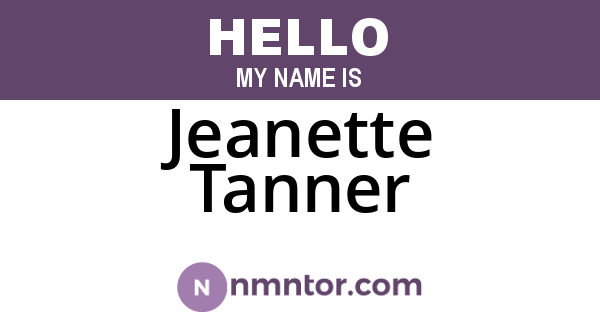 Jeanette Tanner