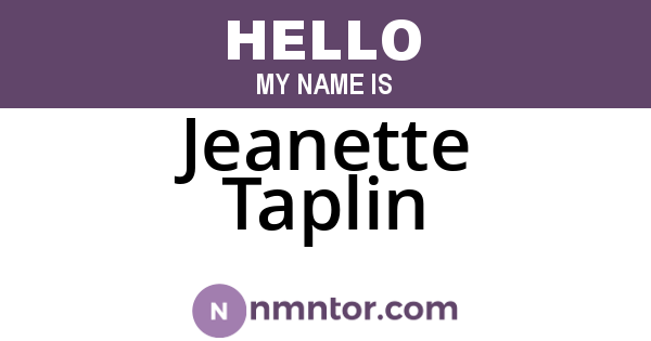 Jeanette Taplin