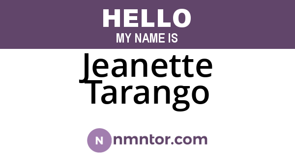 Jeanette Tarango