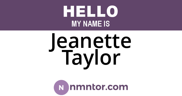 Jeanette Taylor
