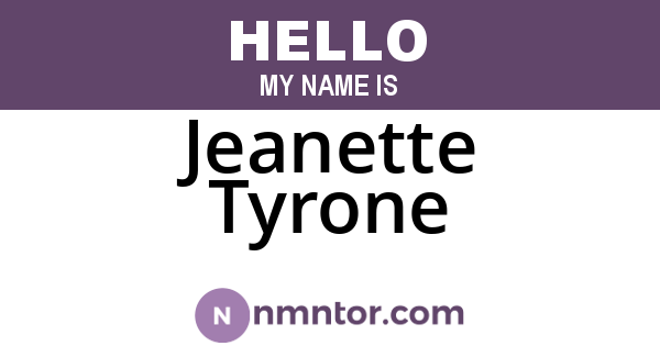 Jeanette Tyrone