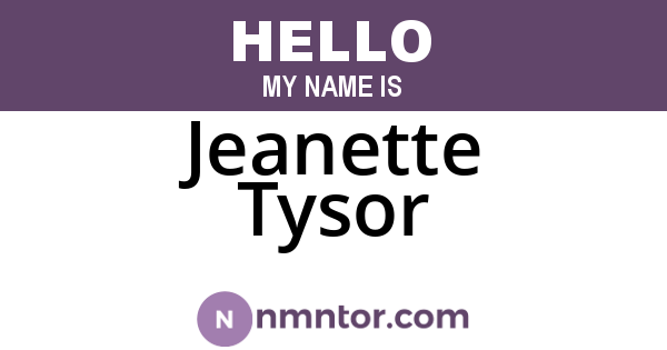 Jeanette Tysor