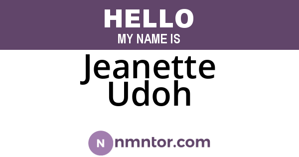 Jeanette Udoh
