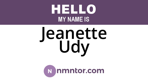 Jeanette Udy