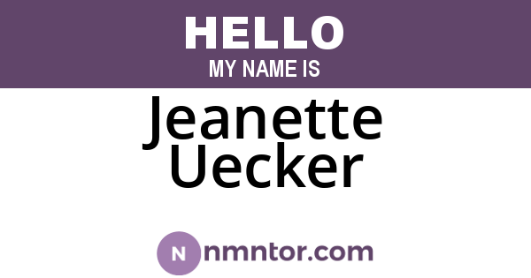 Jeanette Uecker
