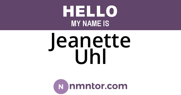 Jeanette Uhl