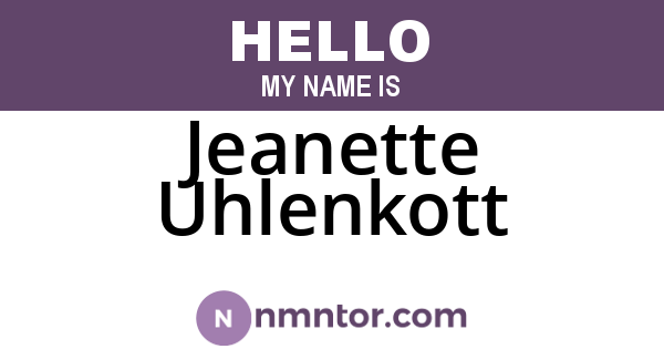 Jeanette Uhlenkott