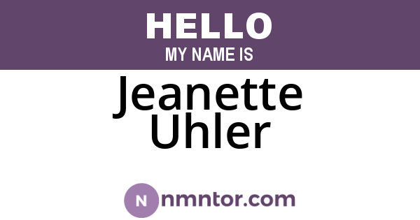 Jeanette Uhler