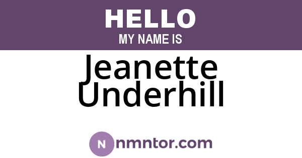 Jeanette Underhill