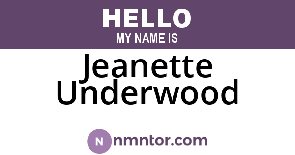 Jeanette Underwood