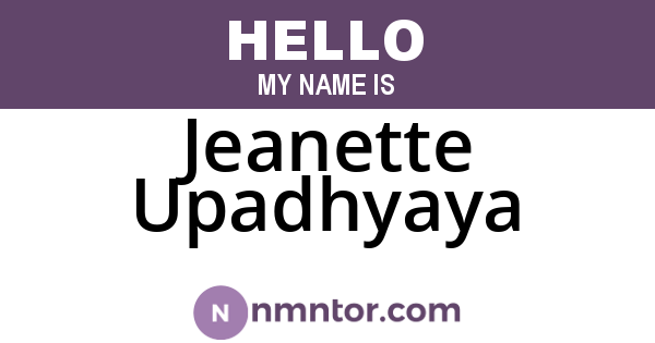 Jeanette Upadhyaya