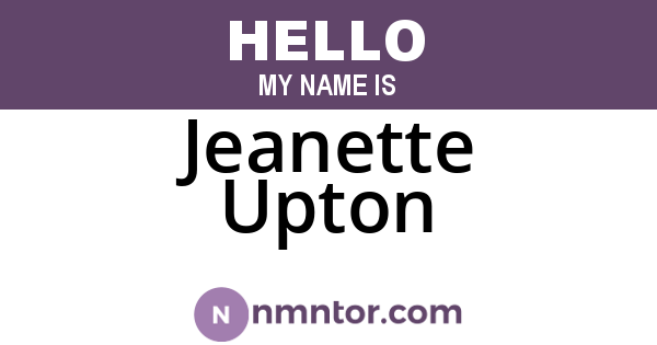 Jeanette Upton