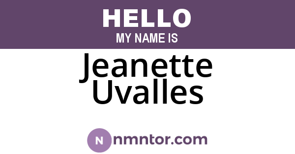 Jeanette Uvalles