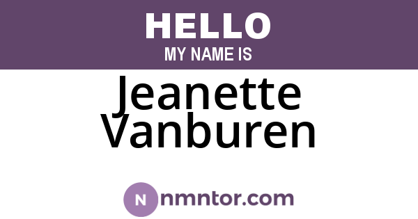 Jeanette Vanburen