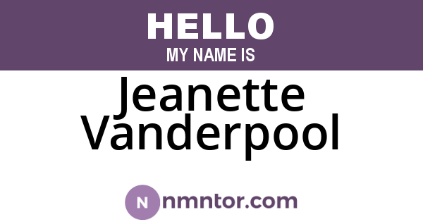 Jeanette Vanderpool
