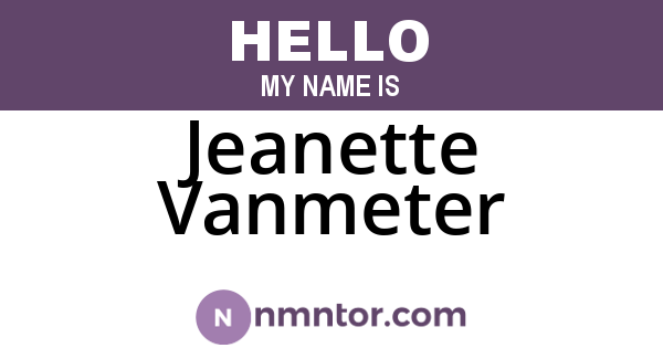 Jeanette Vanmeter