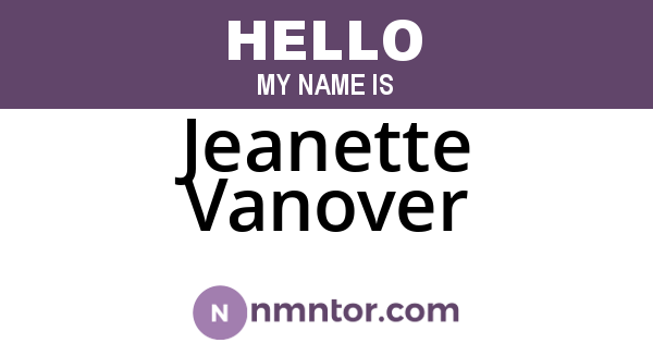 Jeanette Vanover