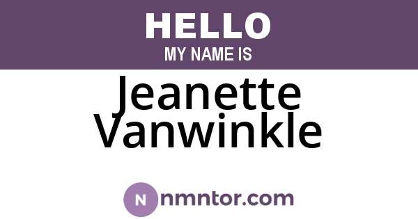 Jeanette Vanwinkle