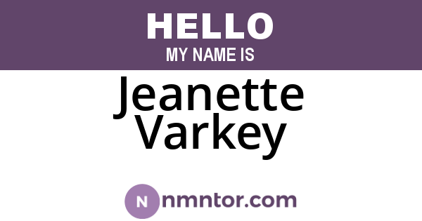 Jeanette Varkey