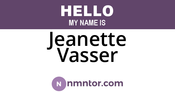 Jeanette Vasser