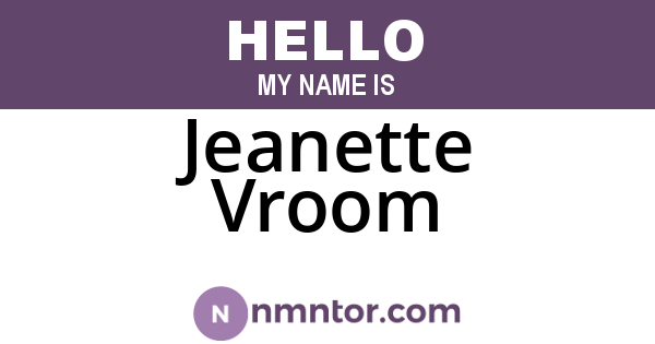 Jeanette Vroom