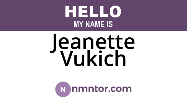 Jeanette Vukich