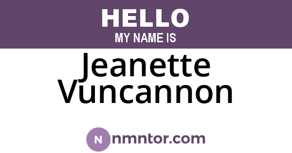 Jeanette Vuncannon