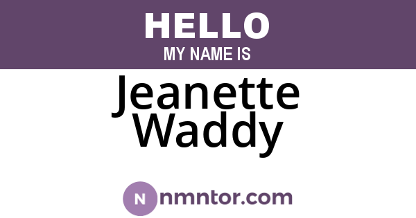 Jeanette Waddy