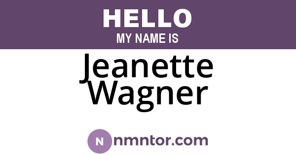 Jeanette Wagner