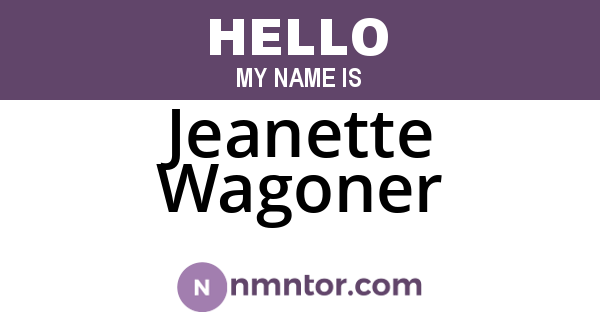 Jeanette Wagoner