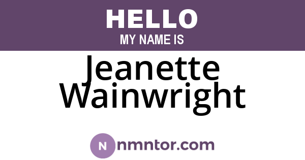 Jeanette Wainwright