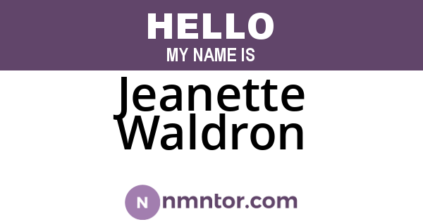 Jeanette Waldron