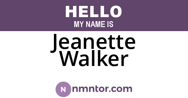 Jeanette Walker