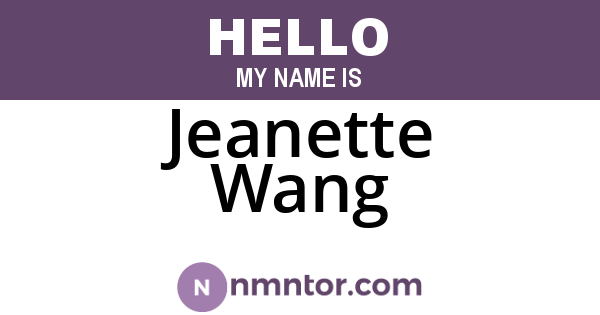 Jeanette Wang