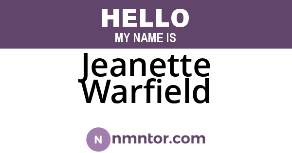 Jeanette Warfield