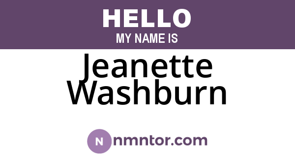 Jeanette Washburn