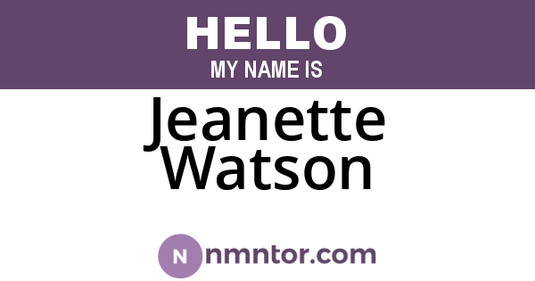 Jeanette Watson