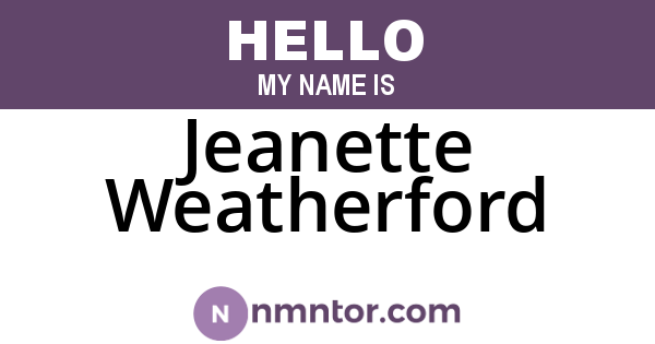 Jeanette Weatherford