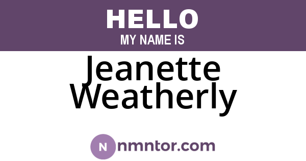 Jeanette Weatherly