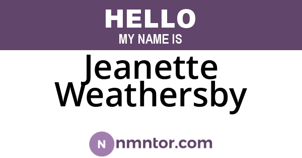 Jeanette Weathersby