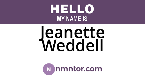 Jeanette Weddell