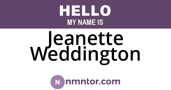 Jeanette Weddington